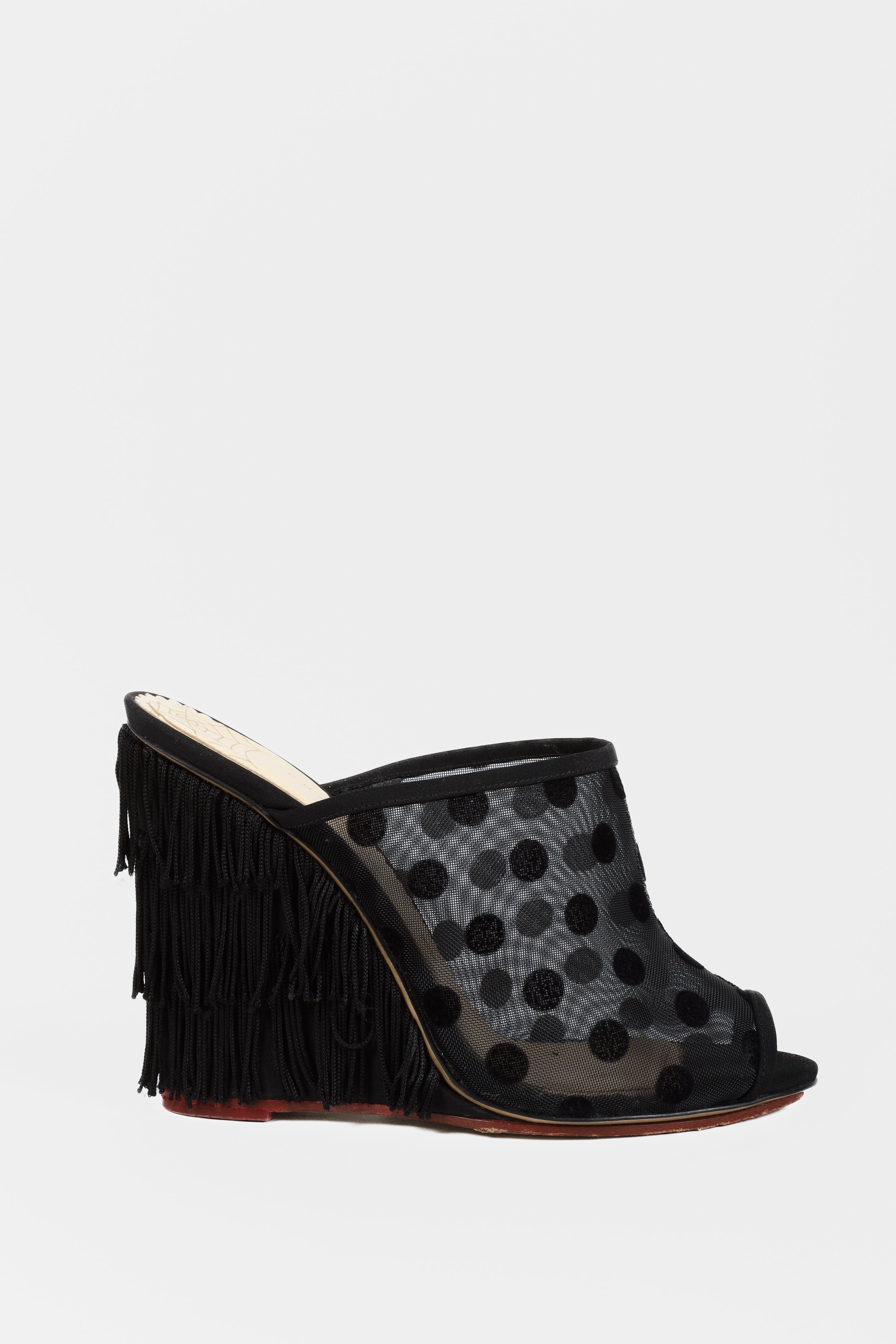 Charlotte Olympia Black Polka Dot Fringe Wedges — BLOGGER ARMOIRE