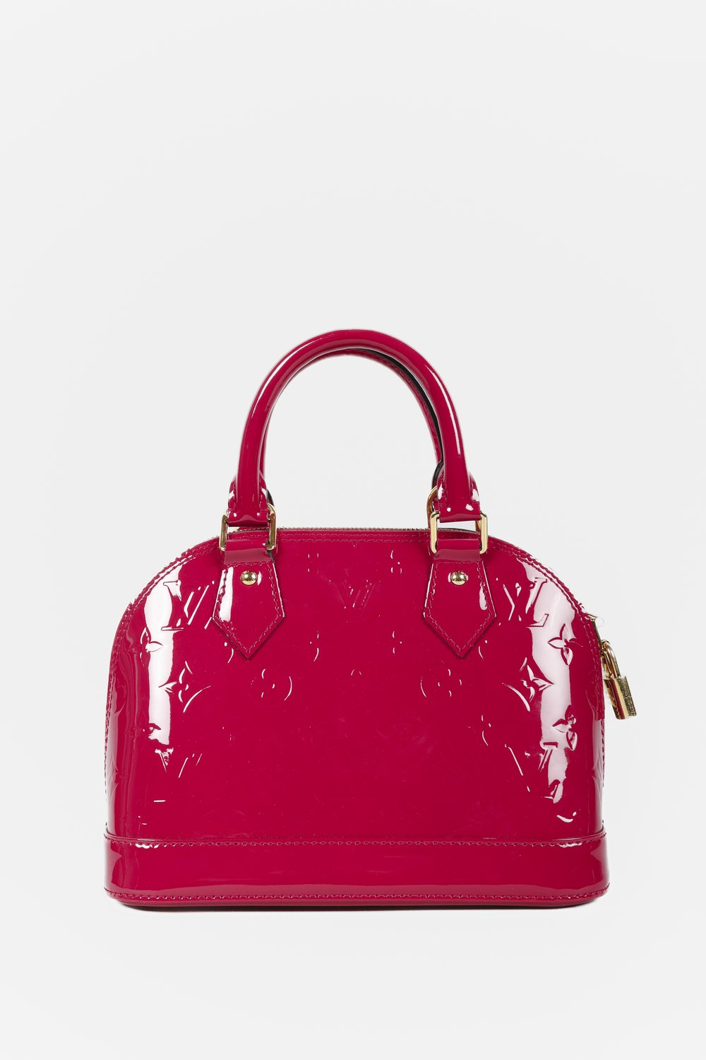 Louis Vuitton Monogram Vernis Magenta Alma PM bag + matching strap
