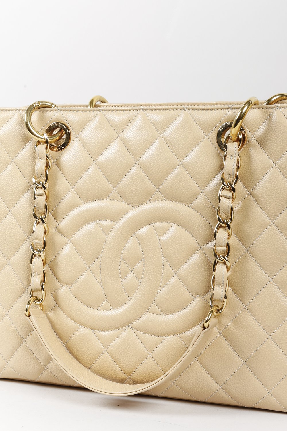 Chanel Caviar Quilted Grand Shopping Tote Beige — BLOGGER ARMOIRE