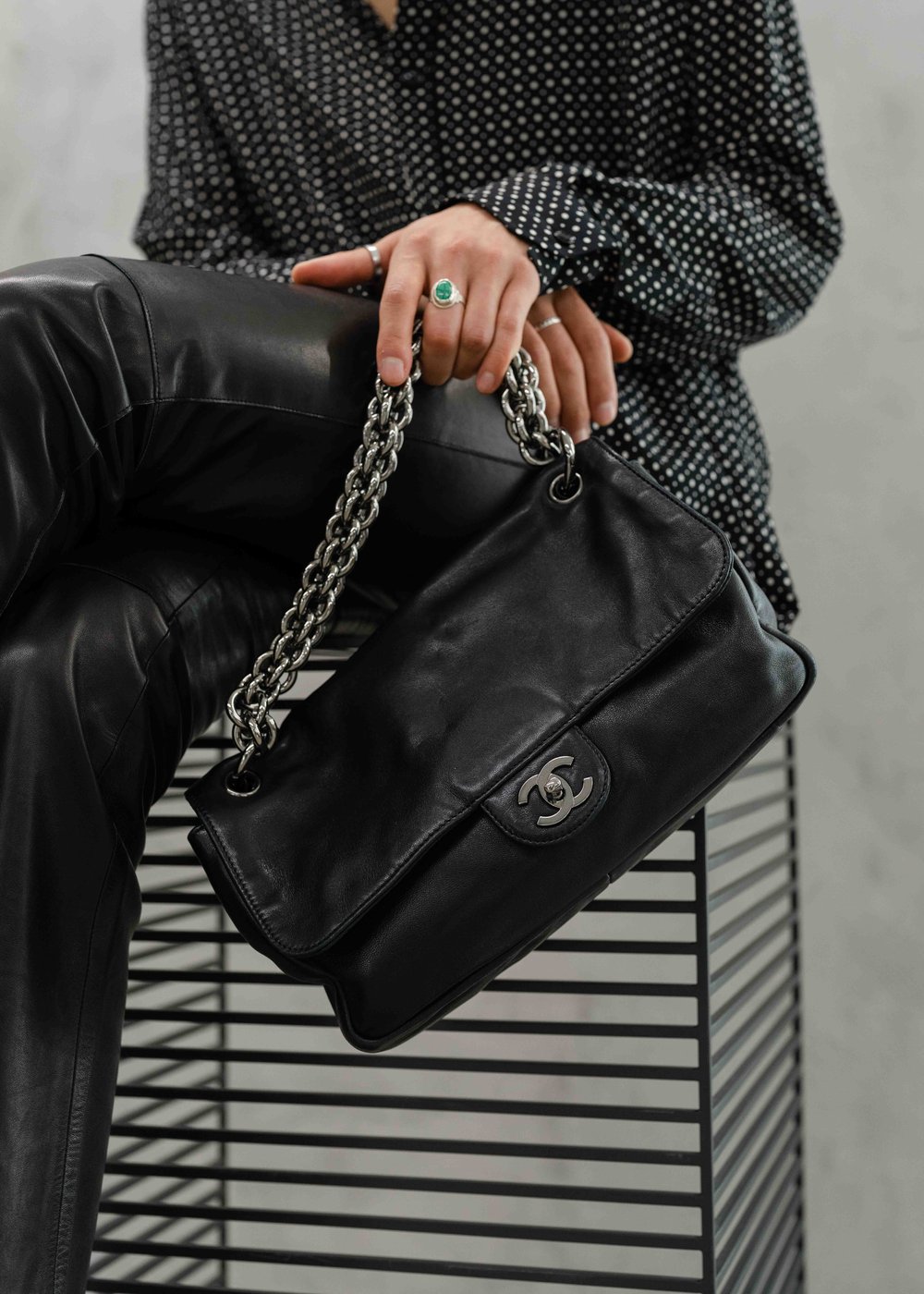 coco chanel purse black