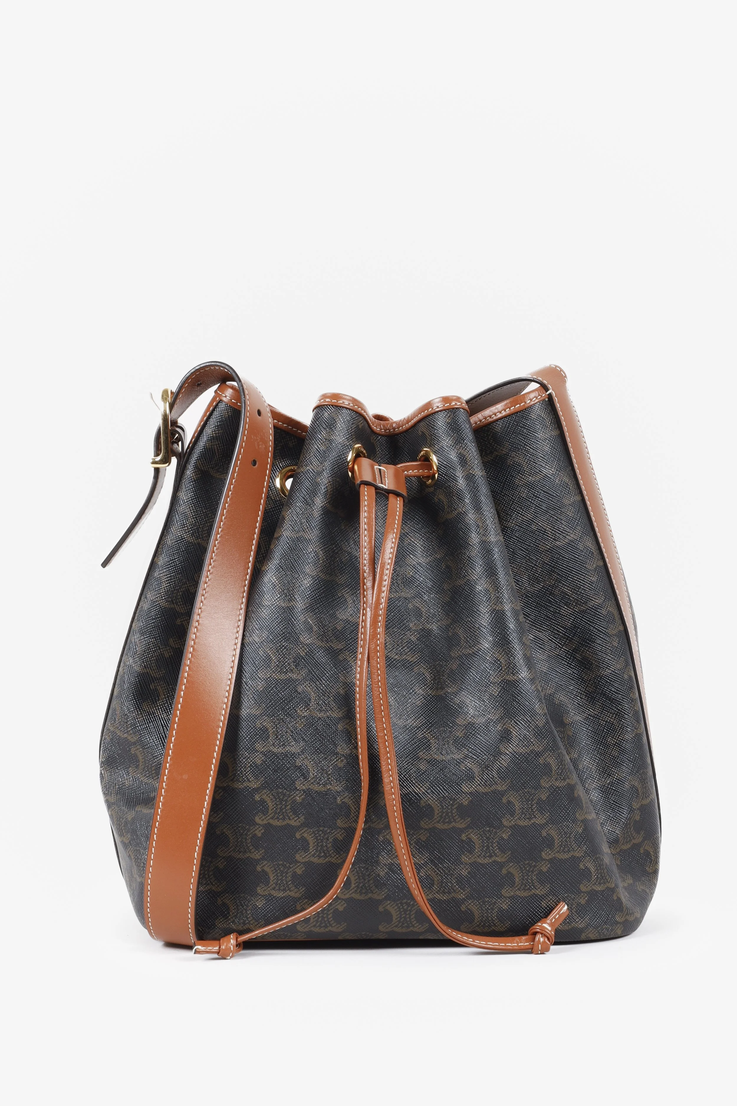 Celine Triomphe Canvas Drawstring Bucket Bag — BLOGGER ARMOIRE