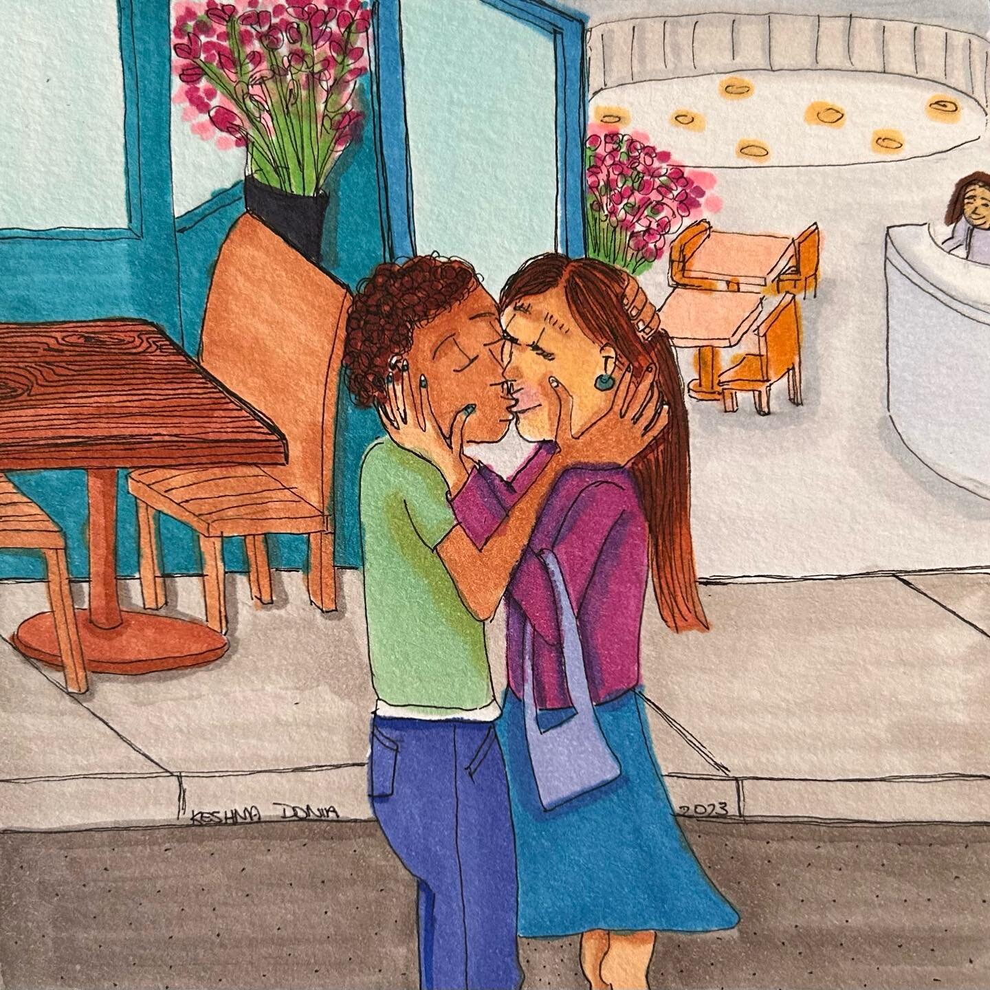 Drawing 26/100 Title:  captured kiss
.
.
.
.
.
.
.
#lovers #kissing #couples #kissingcouple
