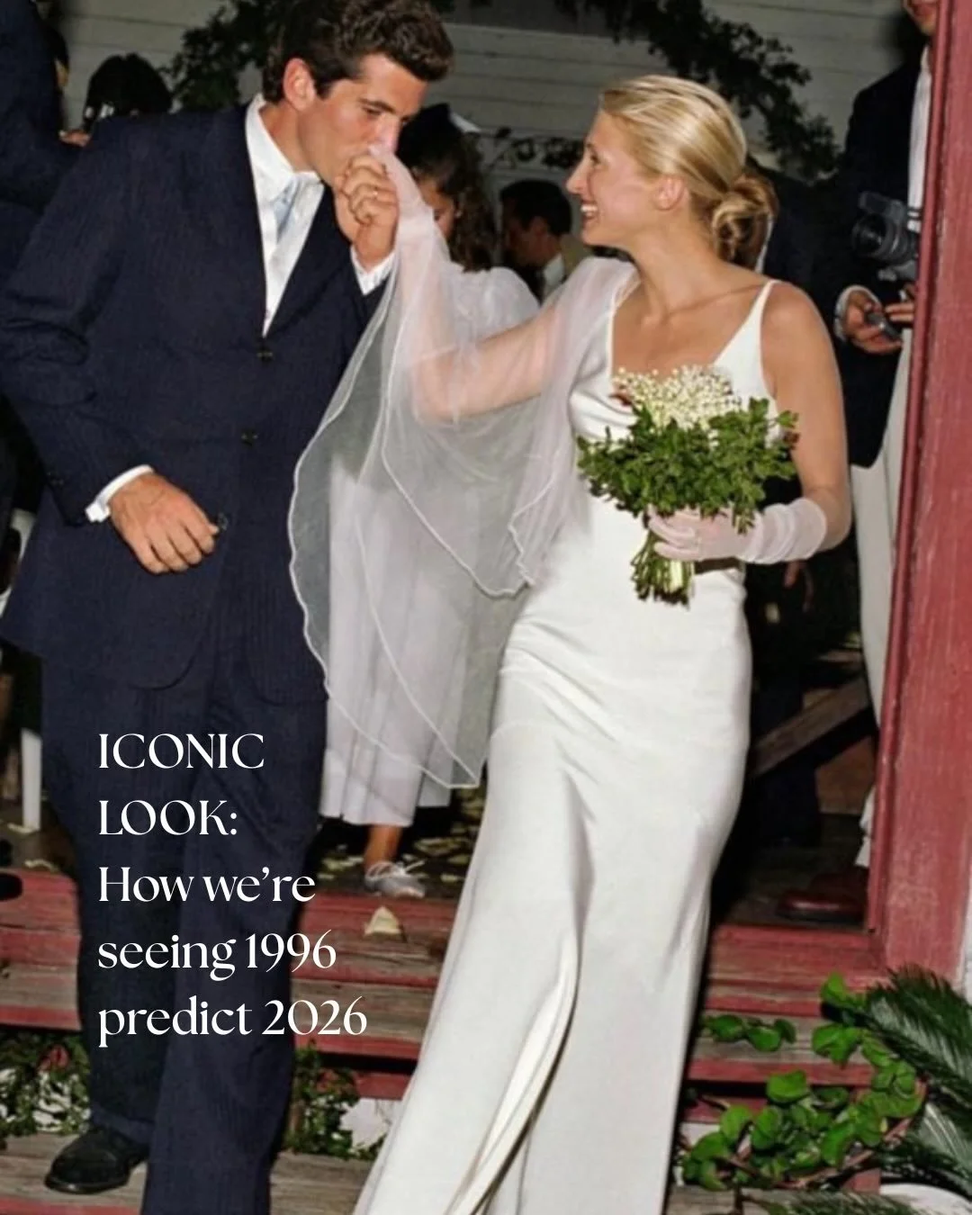 Carolyn Bessette-Kennedy walked down the aisle in 1996 and somehow predicted 2026.
The silk. The simplicity. The slip silhouette that whispered instead of shouted. 🤍
Nearly 30 years later, brides are still chasing that same effortless energy &mdash;