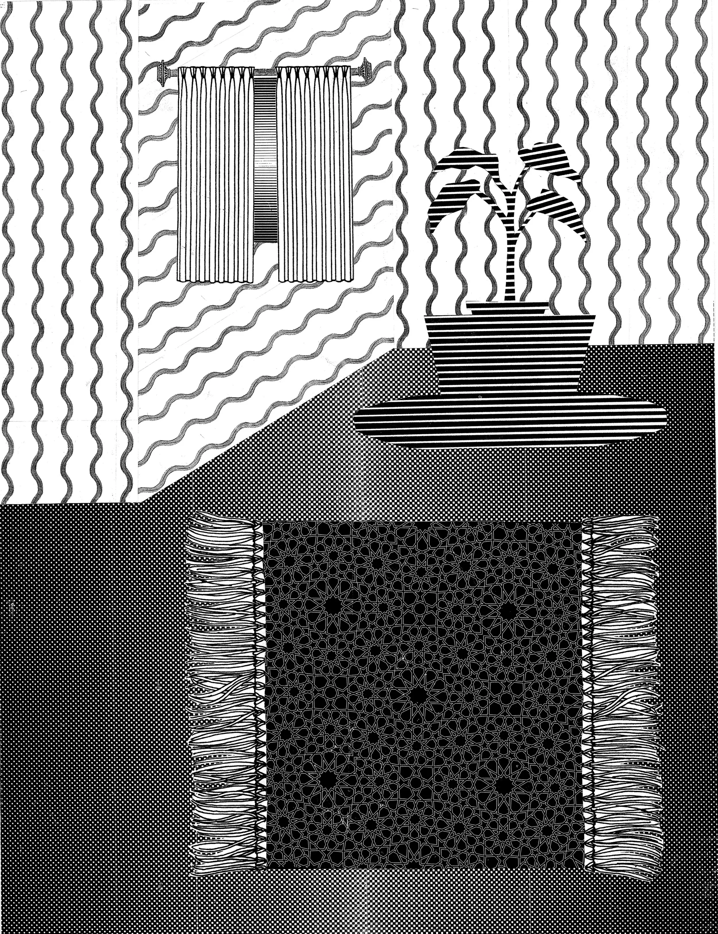 In a room Xerox collage 18" x 24" 2014