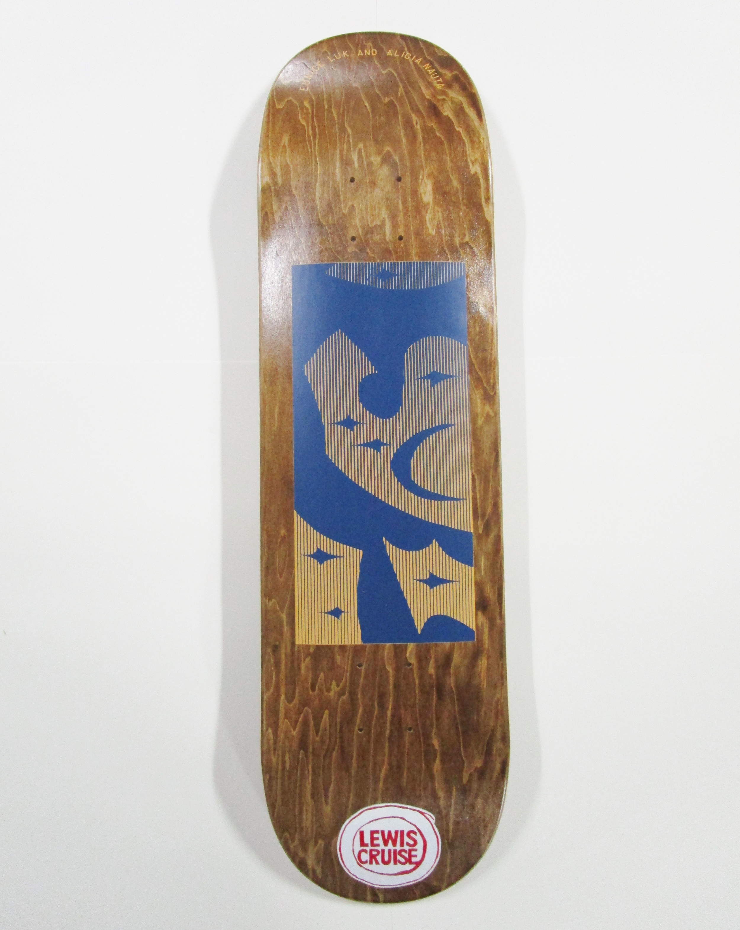  Skateboard deck for  Lewis Cruise   Eunice Luk and Alicia Nauta  Edition of 40  Screenprinted by Lewis Cruise 