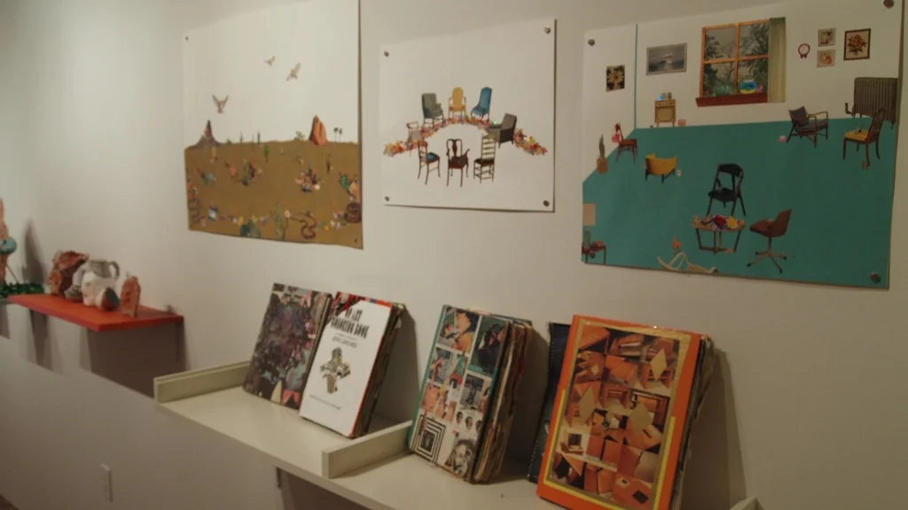 The Reading Nook Sticker collages by Jessalyn Aaland, collage books by Alexandra Mackenzie, Andrew Zukerman, Jeff Garcia and Randy Gagne Narwhal Projects