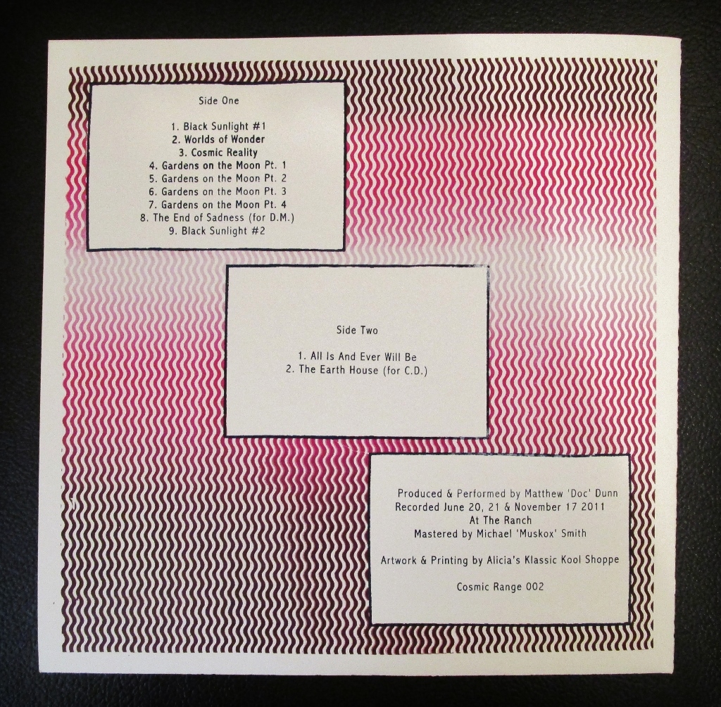  album design and printing  Matthew Dunn- All Is (back)  Screenprinted 12" record sleeve, edition of 250  2013 