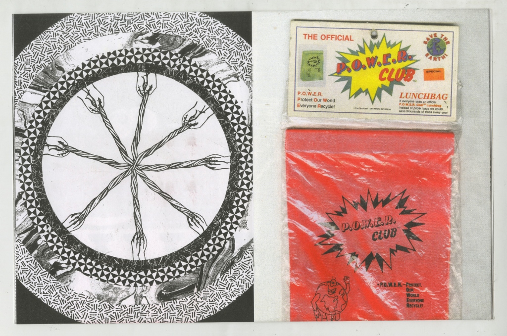 spread from Alicia's Klassic Kool Shoppe, 2015 Edition of 200 7.5" x 9.75", 24 pages Saddle stitch, risograph printed book. Printed and published by Colour Code A collection of recent collages and items from a future museum.