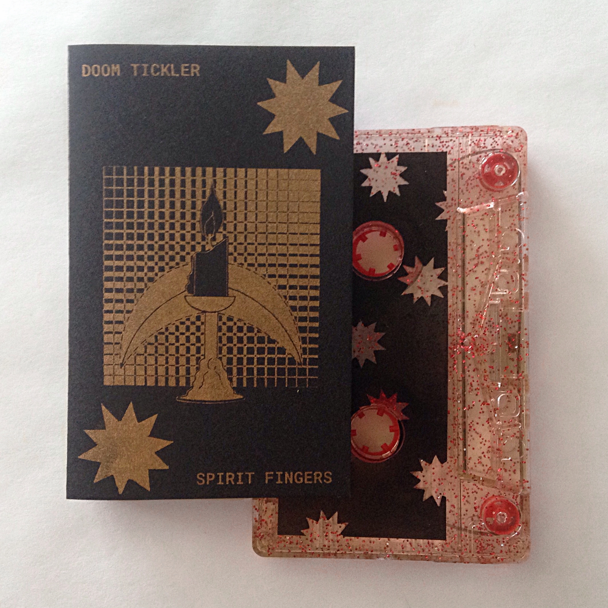  Doom Tickler  Spirit Fingers cassette  cover, insert and tape imprint  Risograph printed  2017 