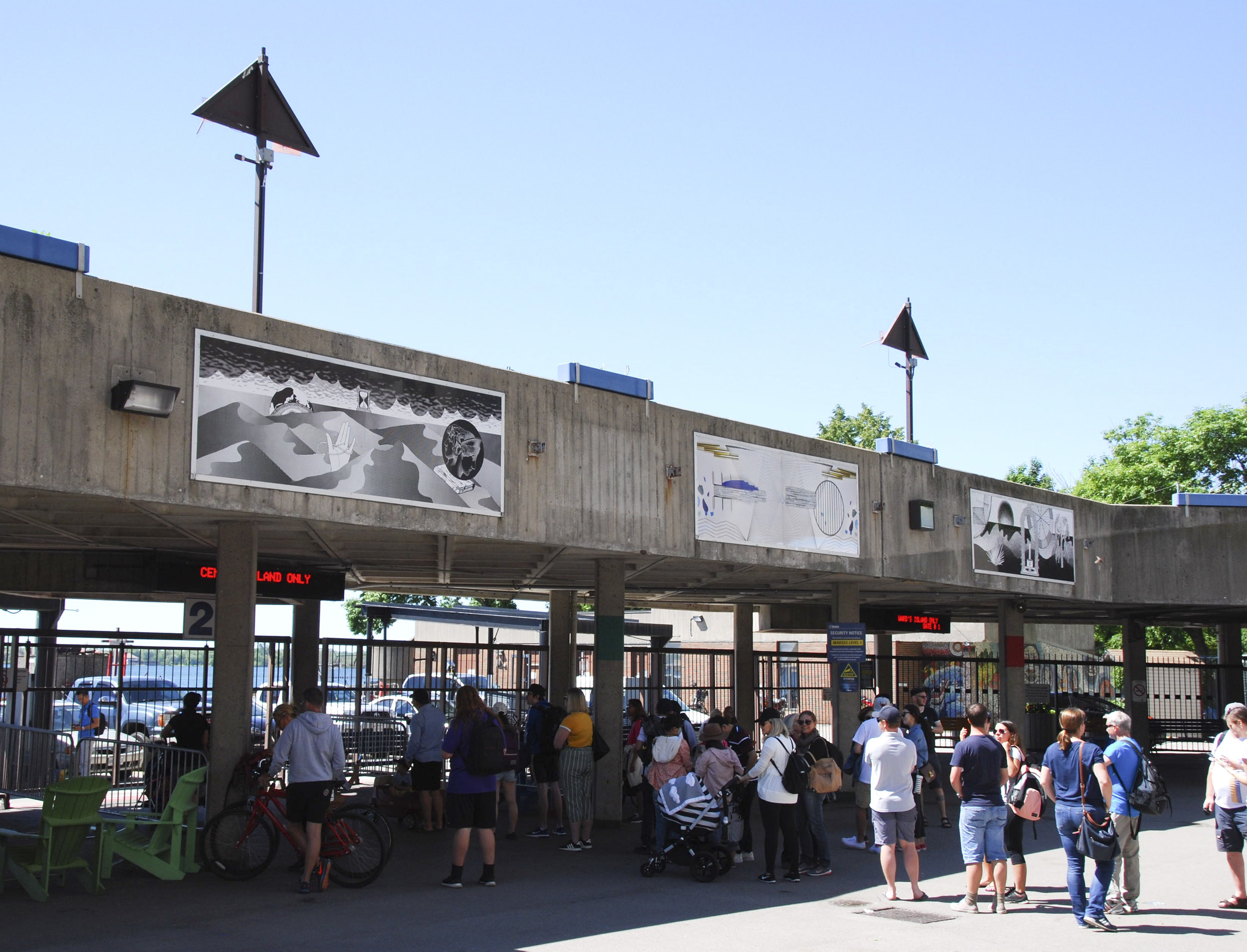  over horizon beyond  Jack Layton Ferry Terminal Toronto  four billboards, approx 3’ x 10’ each  (alternating with four billboards by Melissa Fisher-Rozenberg)  installation shot  curated by Lake Effects Projects  2018 