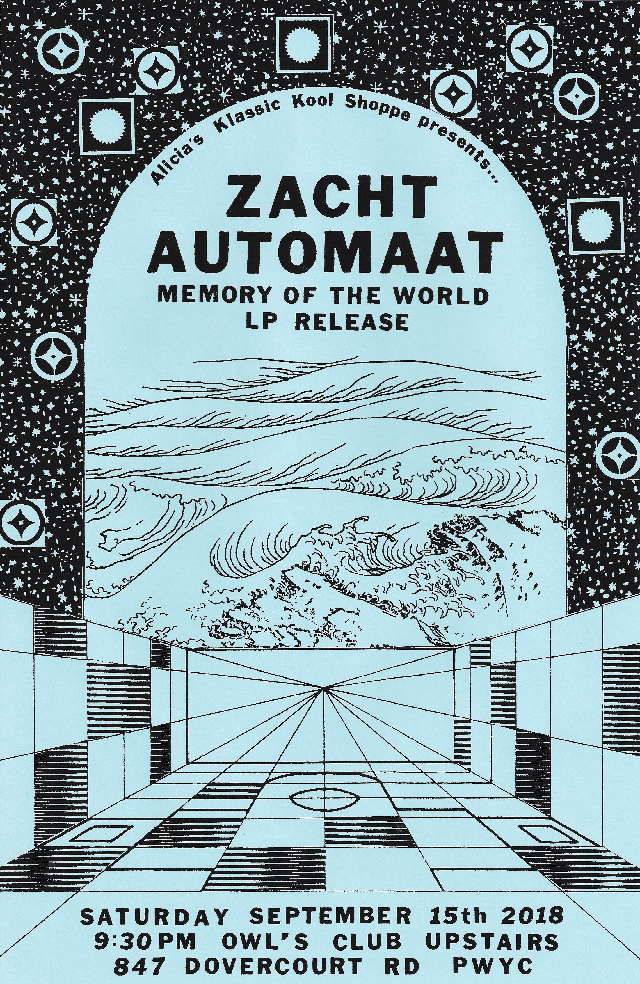  Zacht Automaat Memory of the World LP release  screenprint  11” x 17”  2018 