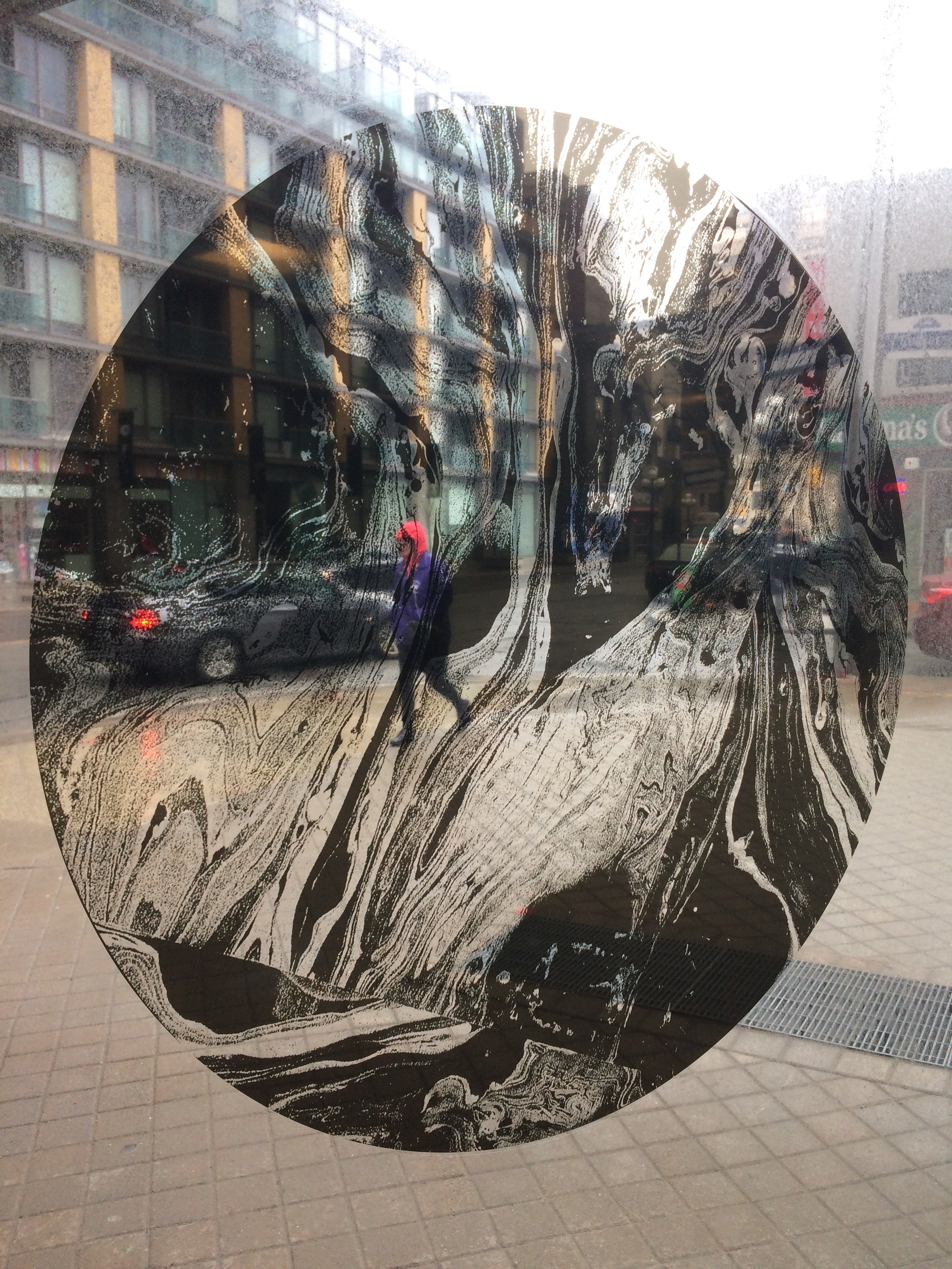 Wandering Star window vinyl installation the Browsery at Toronto Reference Library, Toronto spread across window area of 8ft x 60ft 2019
