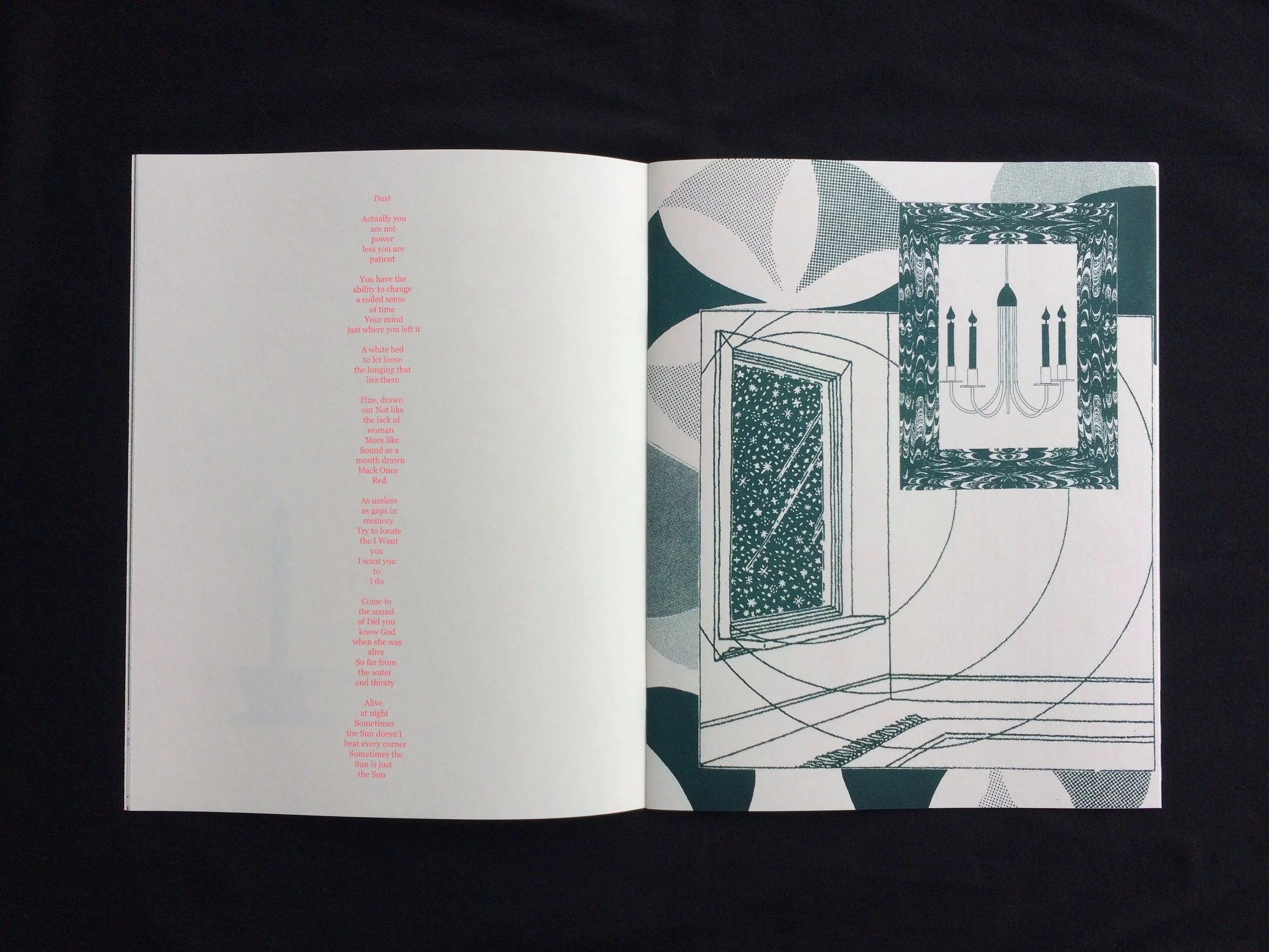 So far from the water and thirsty Collaboration with Brooke Manning 24 pages, saddle stitched, risograph printed edition of 200 2018