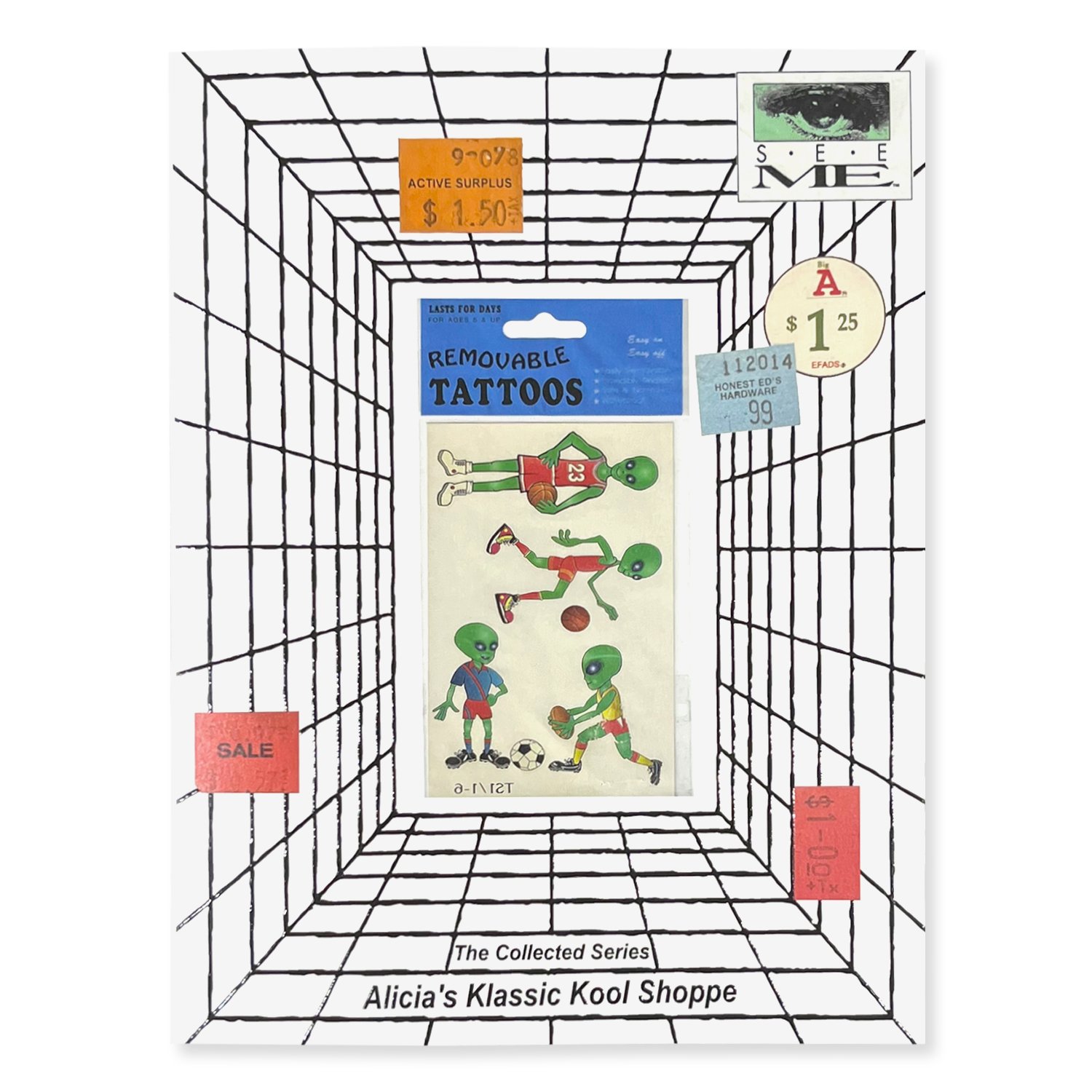 Introducing Alicia’s Klassic Kool Shoppe: The Collected Series. Come on down to the Klassic Kool Shoppe and peruse the odd collection of retro finds, alongside photocopy collages and memorabilia from her life. Alicia began collecting these joke an