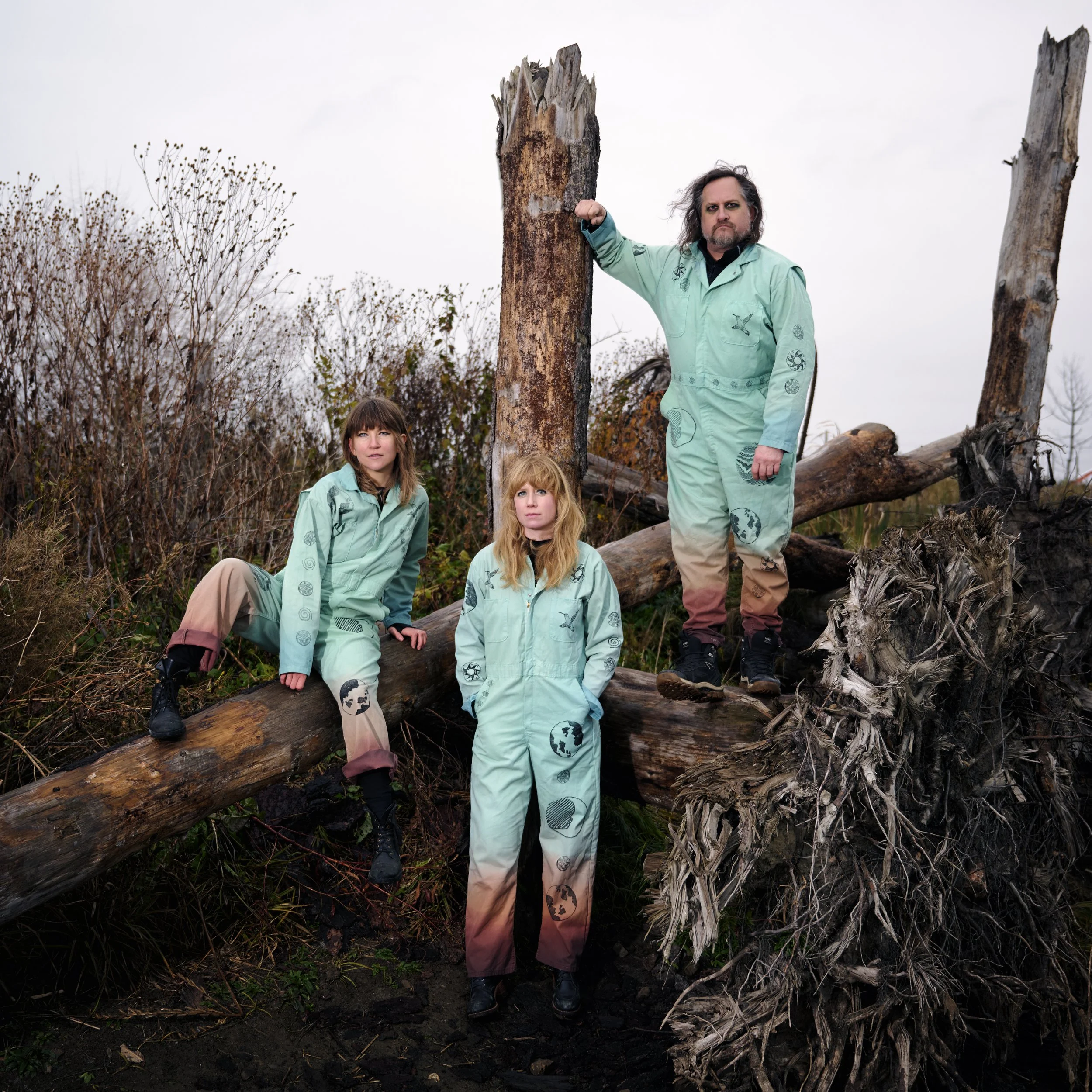  Custom stamped jumpsuits for Ace of Wands  collaboration with Lee Rose  dyed by Lee, stamped by me  2025 