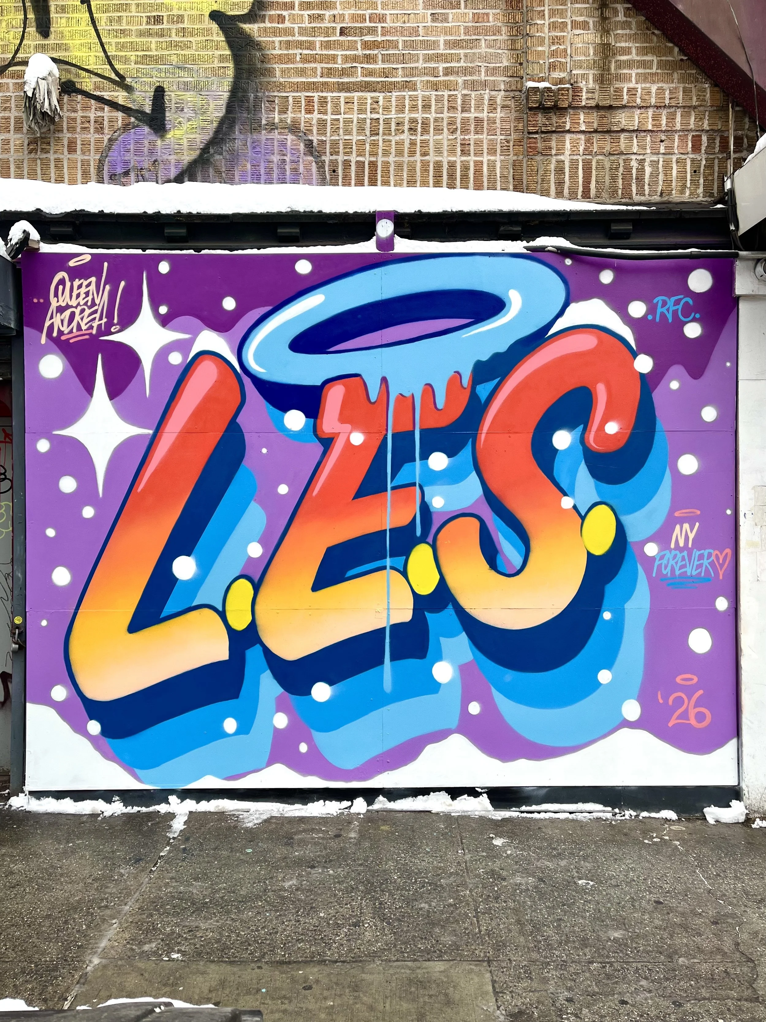 queen andrea graffiti street art mural lower east side