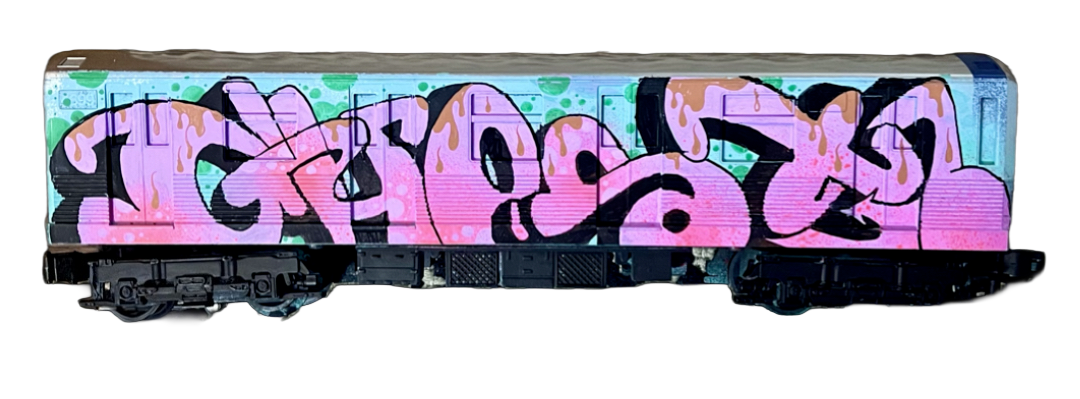 Ghost ris mth railking o-gauge model train mta subway graffiti