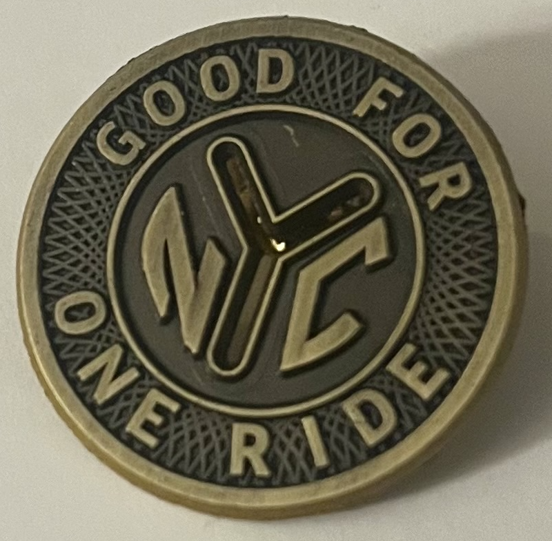 NYC MTA subway token Pin