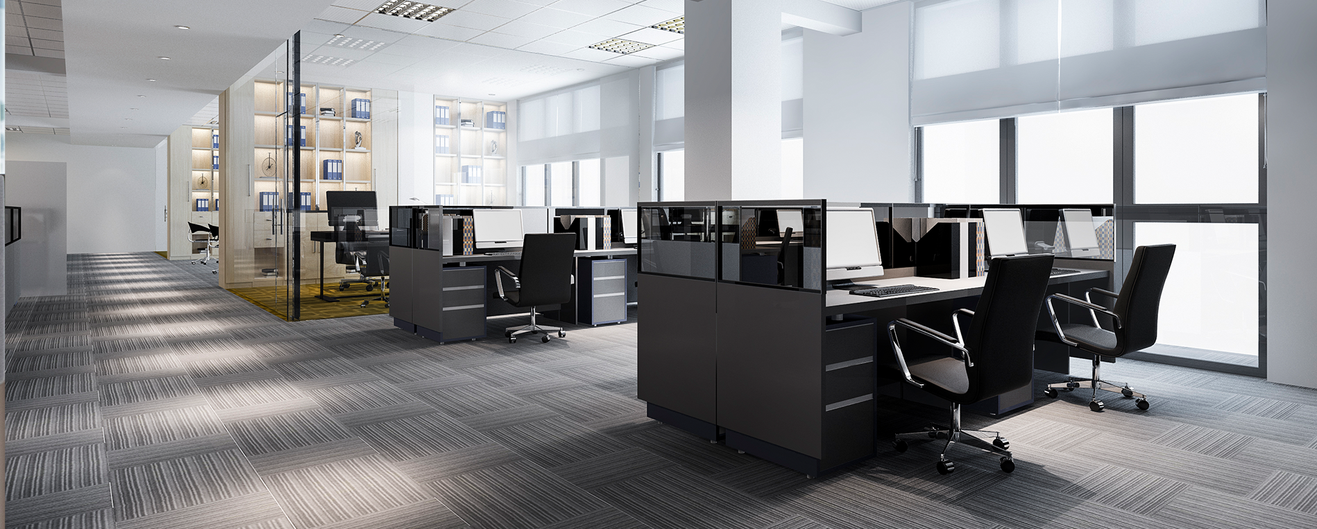 3D rendering of an office redesign architecture space in bremerton washington