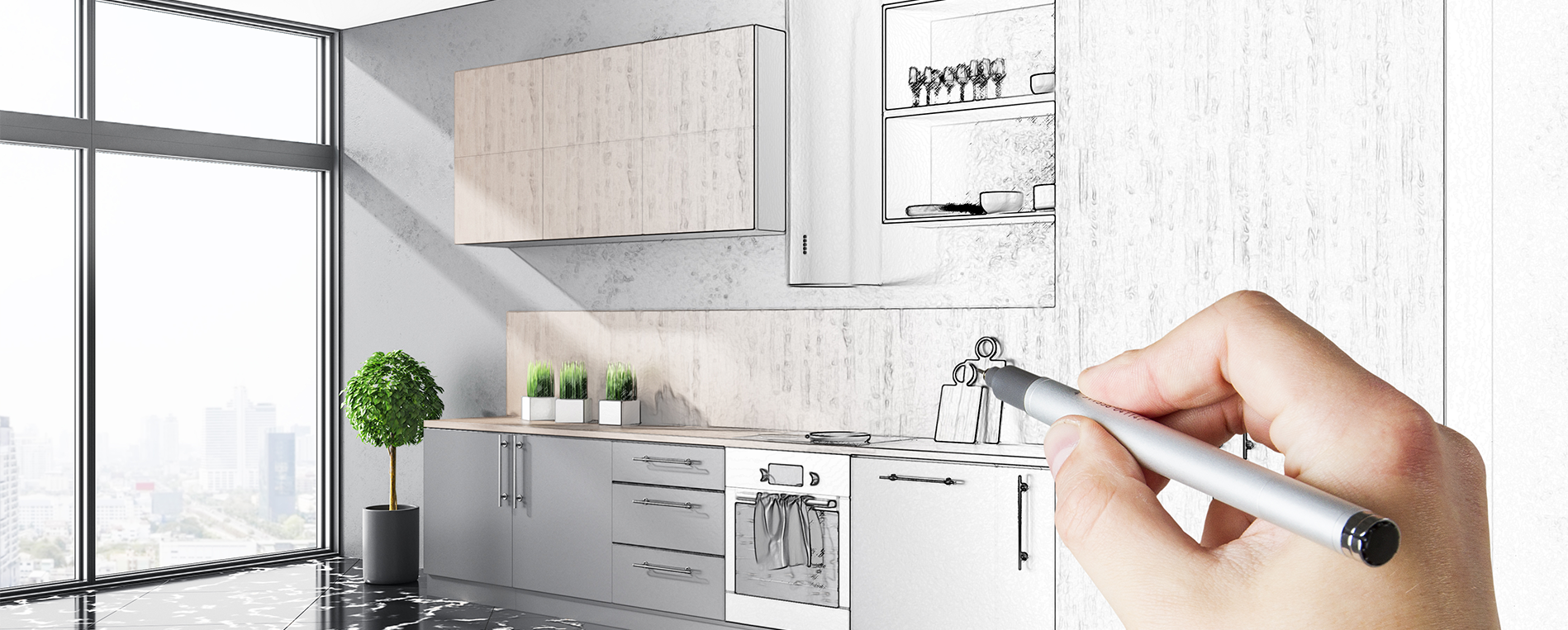 kitchen remodel design work drawing