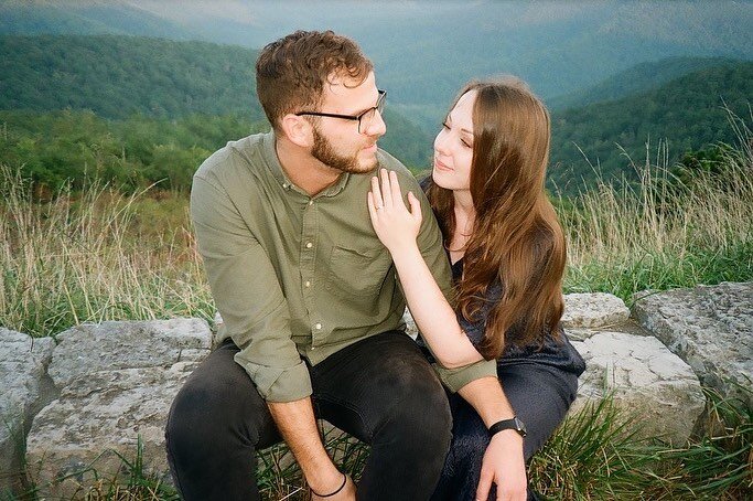 film from an engagement session in the mountains 💓