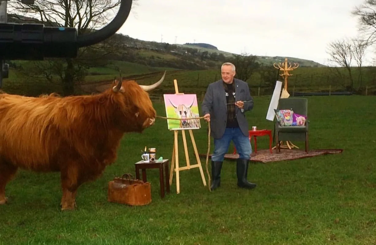 Scottish artist Steven Brown visiting Woodneuk