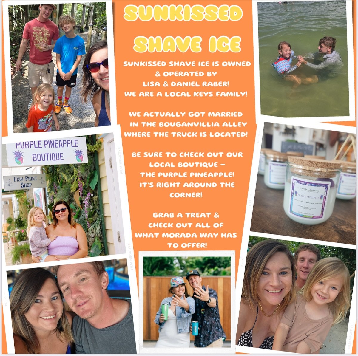 Have you checked out @sunkissedshaveice_islamorada 🍧 🍊🍓🍍🍧IT IS OWNED &amp; OPERATED BY LISA &amp; DANIEL RABER A LOCAL KEYS FAMILY!
THE TRUCK IS LOCATED On  BOUGANVILLIA ALLEY (right behind Florida Keys Brewing Company)
BE SURE TO CHECK OUT OUR 