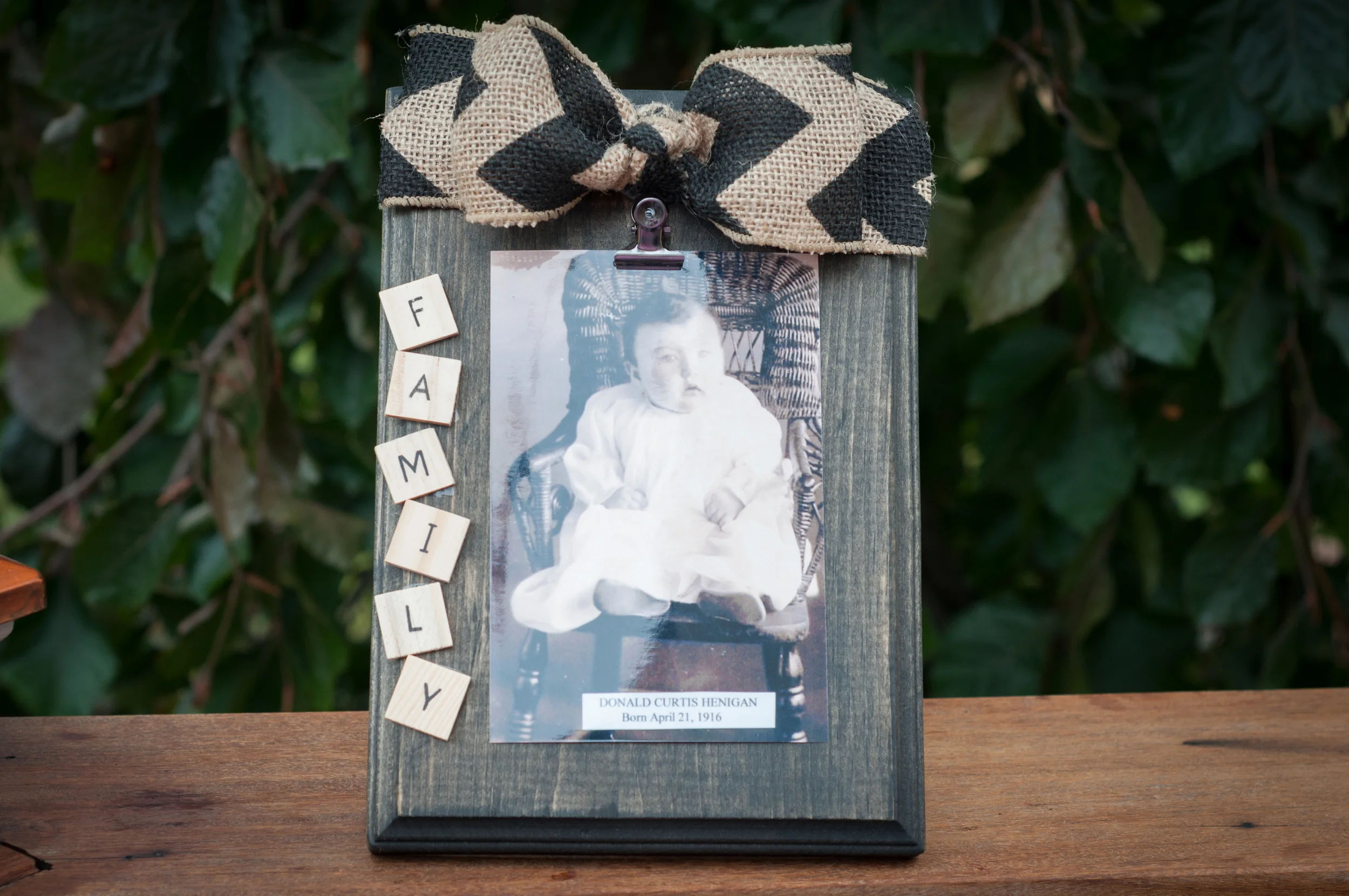 Burlap Family Frame
