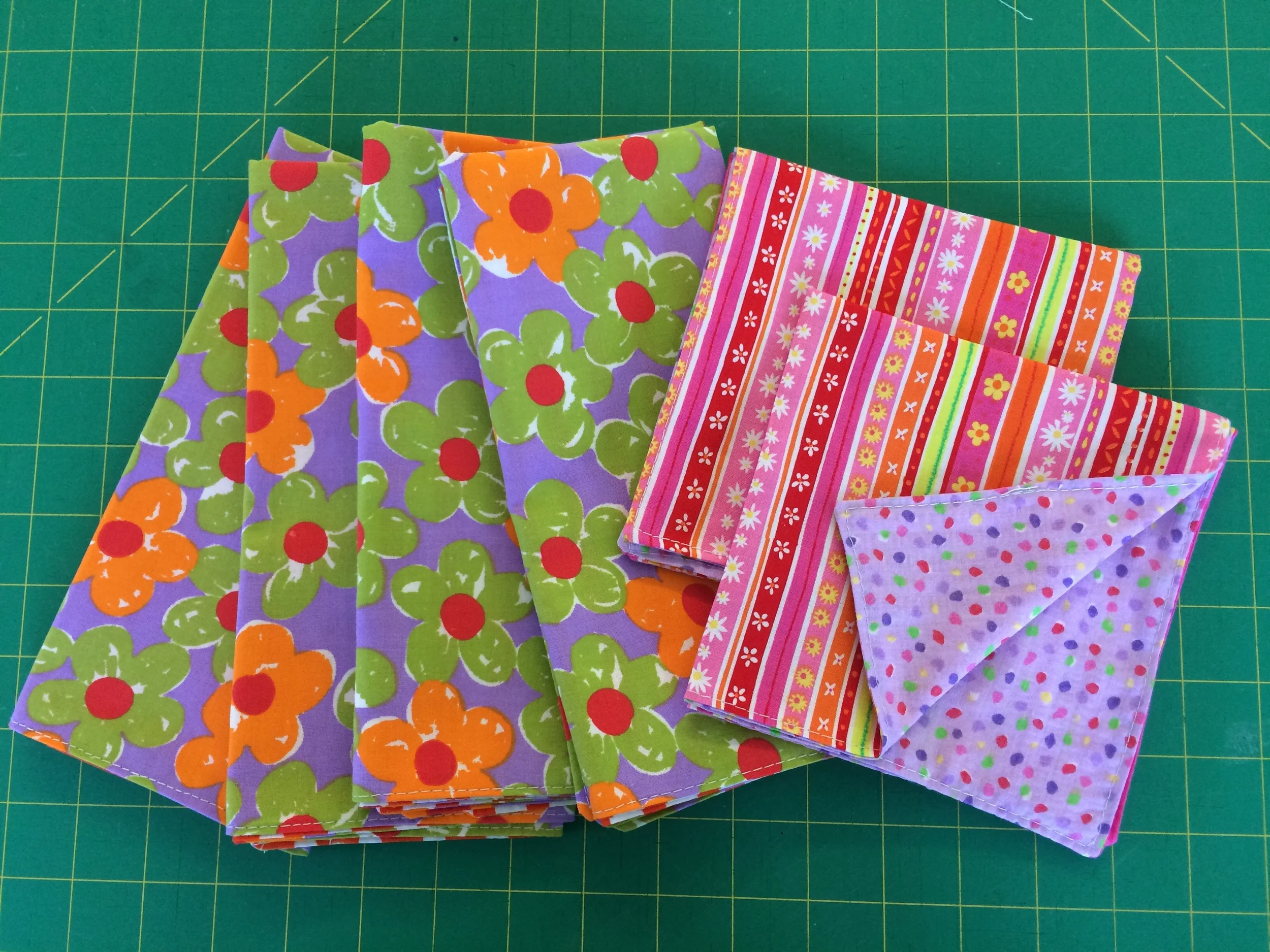 Cut smaller fabric pieces (I cut 12.5" squares) for cocktail napkins! 