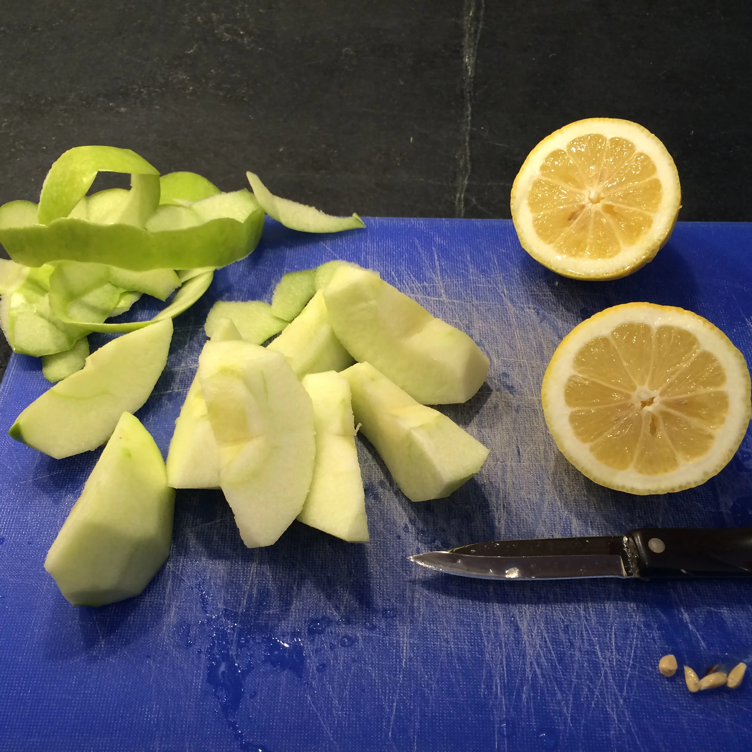 Apples ready for dicing 