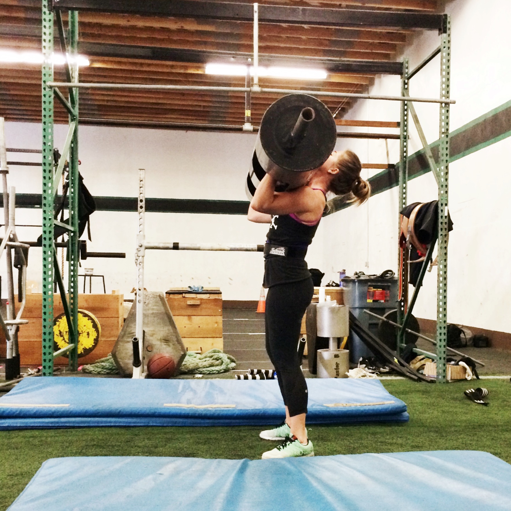 We learned one of the classic Strongman lifts, the log press. 