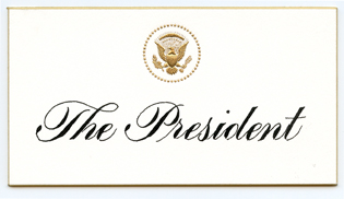The President's Place Card