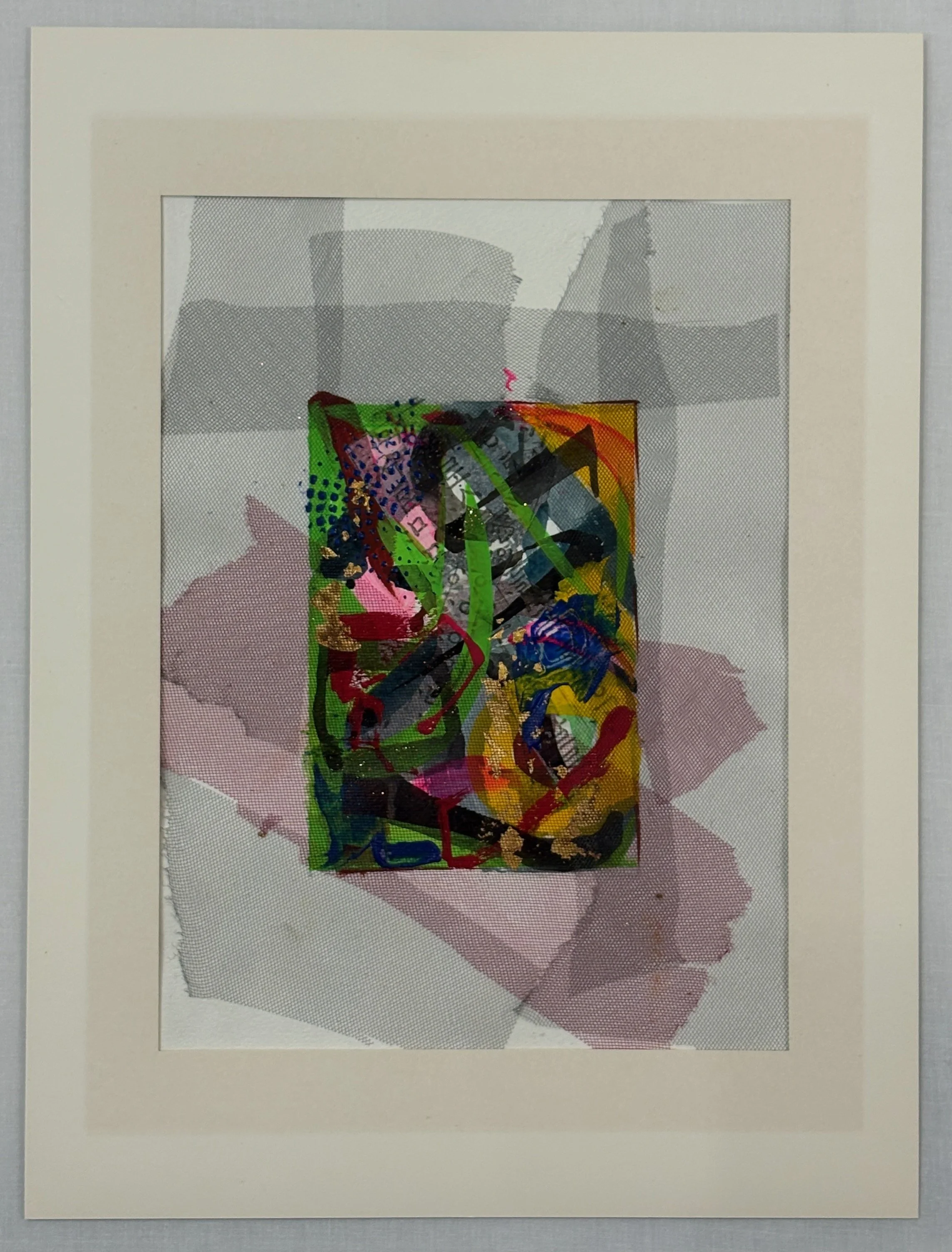 Obangsaek 2, Gouache pat mixed media on paper, 17 x 13 inches with frame, 2022.jpeg