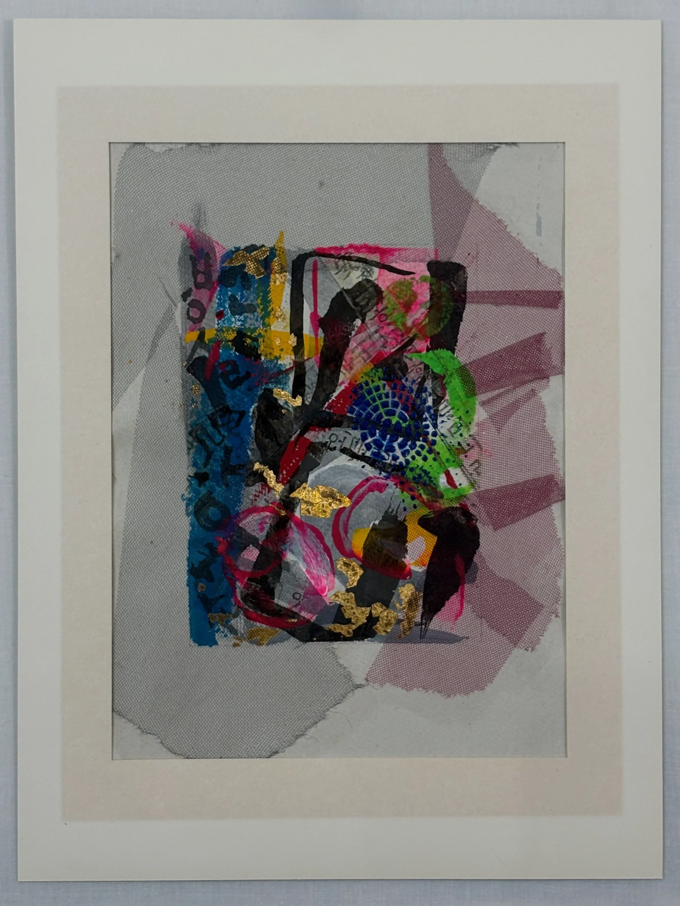Obangsaek 1, Gouache pat mixed media on paper, 17 x 13 inches with frame, 2022.jpeg