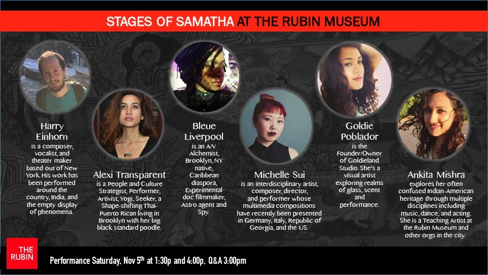 Symbolic journey through the phases of meditative awareness at the Rubin Museum of Art. Interactive installation transformed the museum's spiral staircase into a path of awakening.