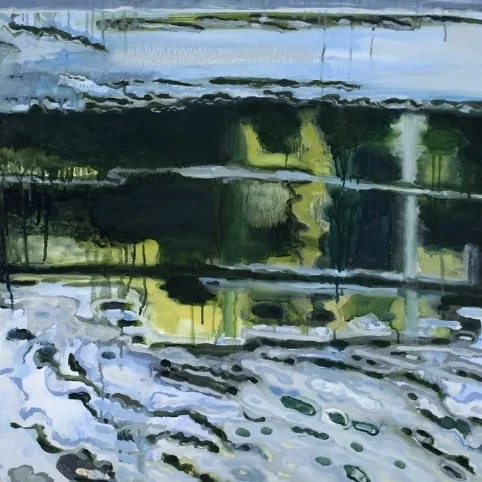 Surface:Water, Cold Reflections oil on panel 24 x 24"