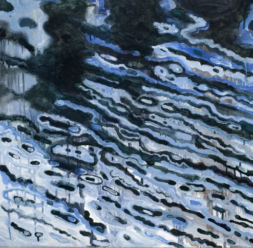 Surface Water: Winter oil on panel 24x24" 