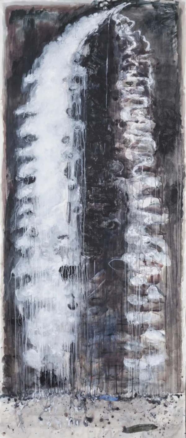 Waterfall III ink and acrylicl on paper 42x80"