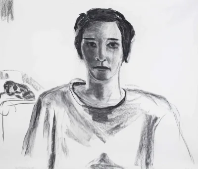 Amy charcoal on paper 43x36"
