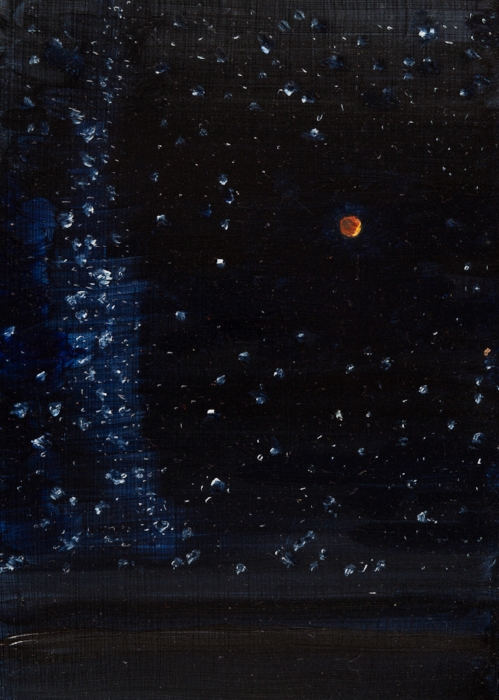 Total Lunar Eclipse (2015) 5x7" oil on aluminum (available)