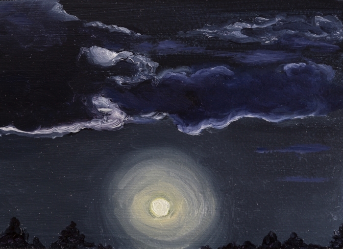 Sturgeon Moon 2 5x7" oil on aluminum