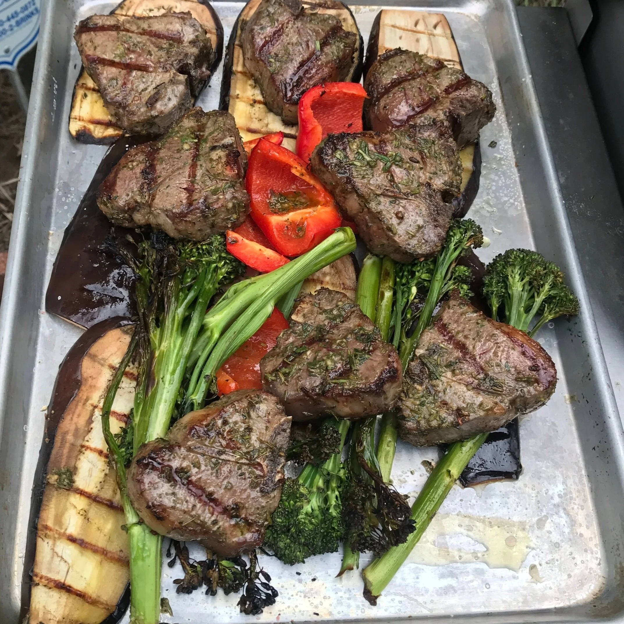 Chimichurri Lamb Chops and Veggies
