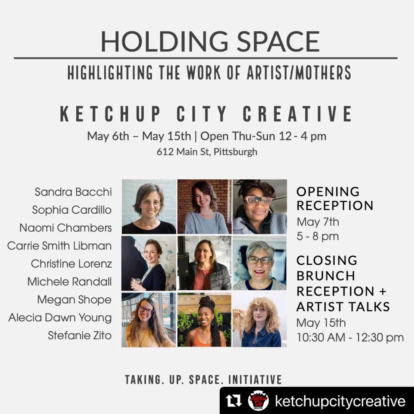 #Repost @ketchupcitycreative with @make_repost
・・・
HOLDING SPACE - highlighting the work of artist/mothers. May 7-15. Please make time to see this show! ❤️