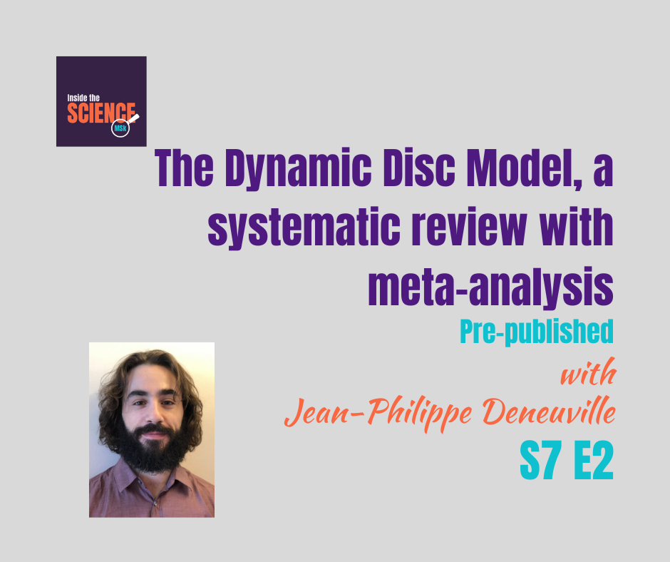 The Dynamic Disc Model, a systematic review with meta-analysis ...