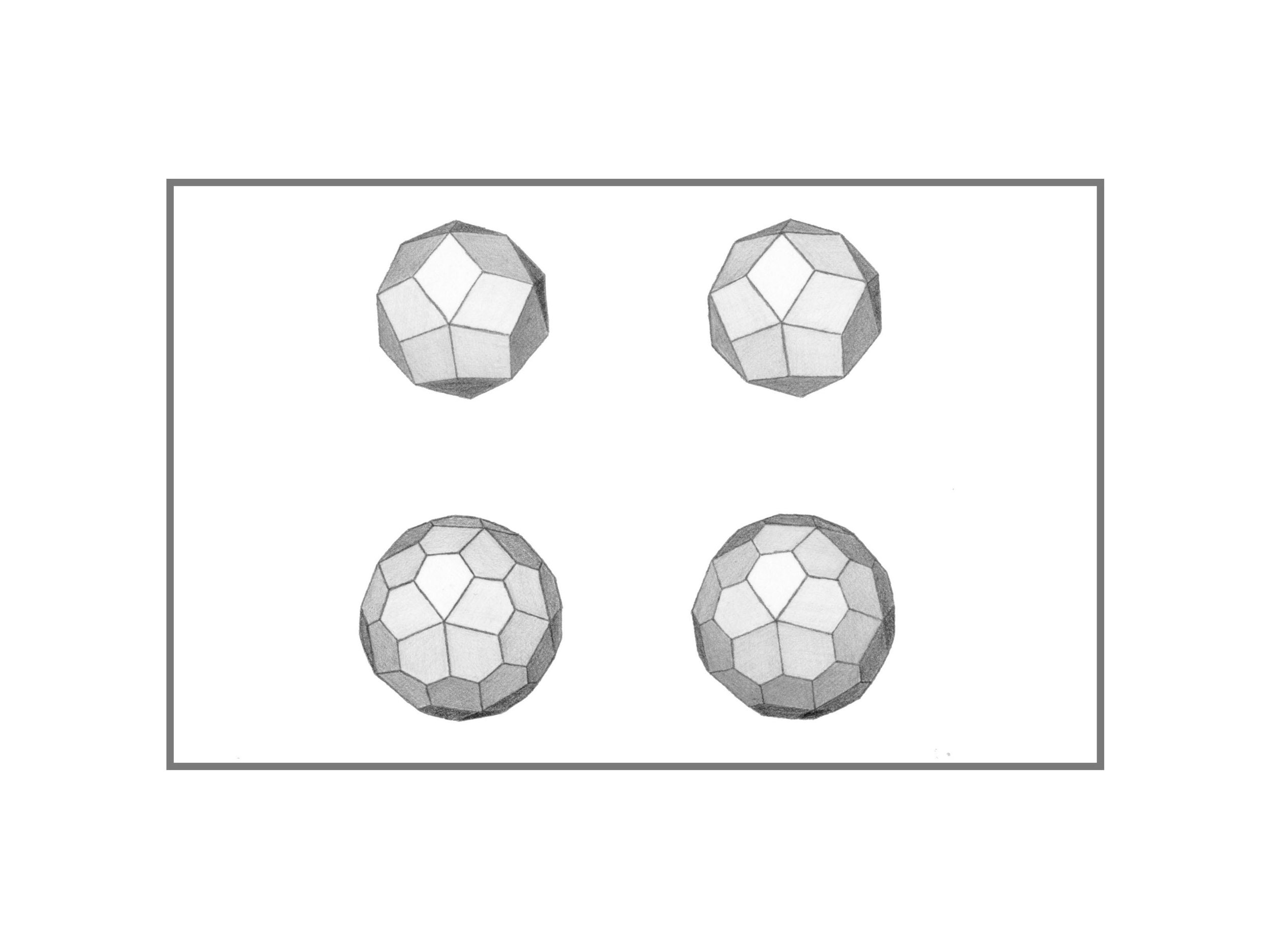 Graphite Drawings of Catalan Solids