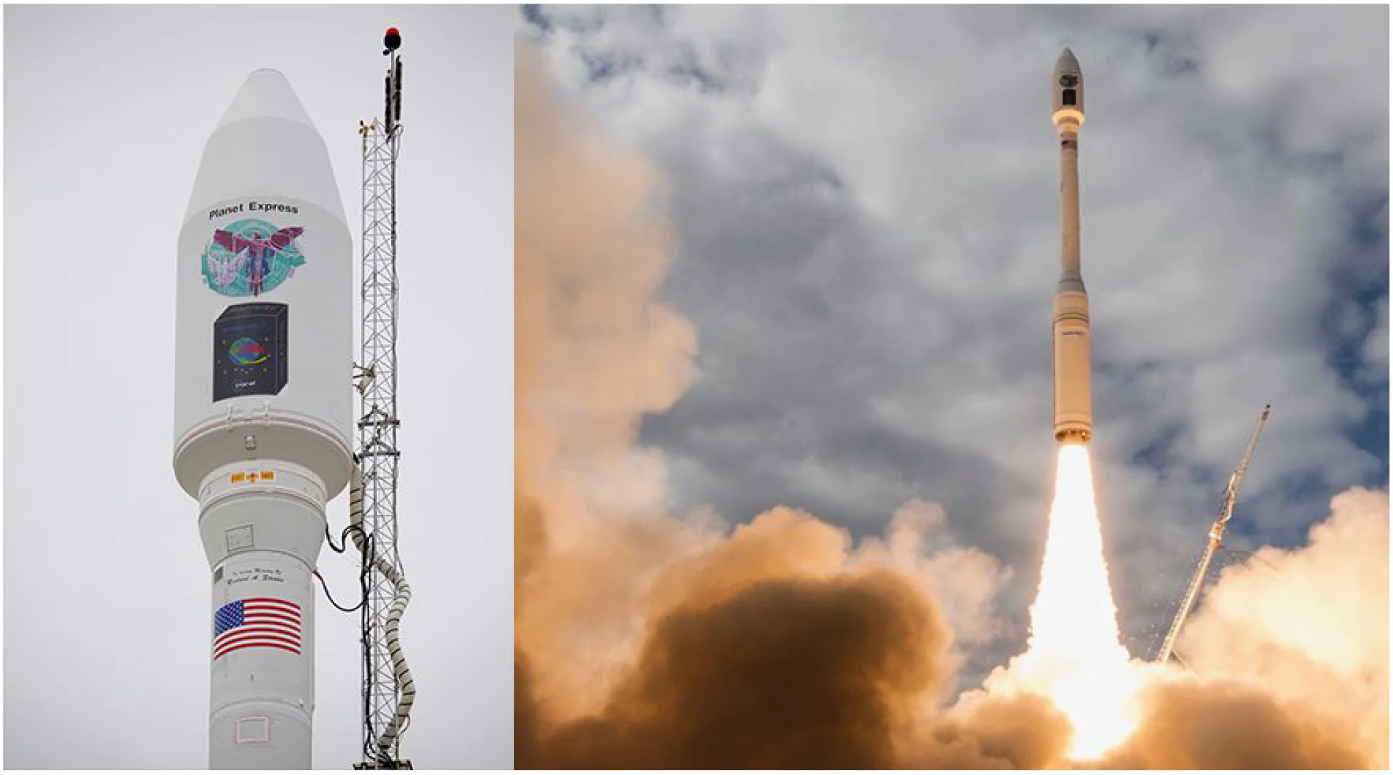 Art on the Minotaur-C rocket at liftoff. Photograph by Stephen Clark/Spaceflight Now & Planet