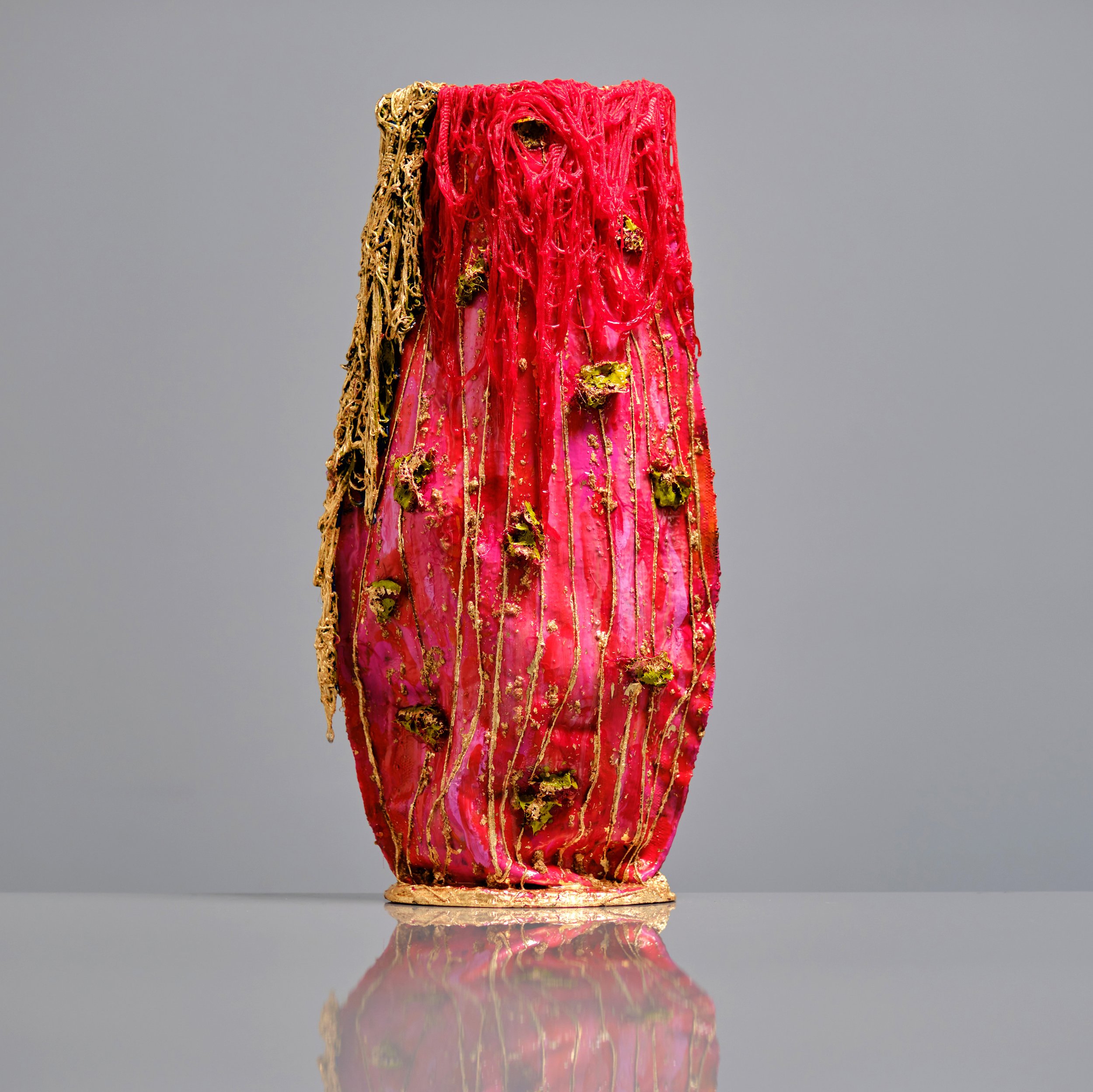   Botanica Exotica #7 SOLD Price:  $3300  Dimensions:  300 x 640 x 180mm  Materials:  Fabric, resin, acrylic paint, mixed media 