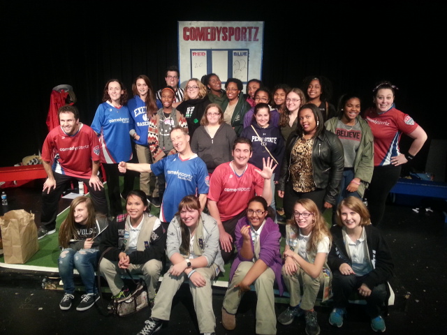 ComedySportz Players and the Girl Scouts