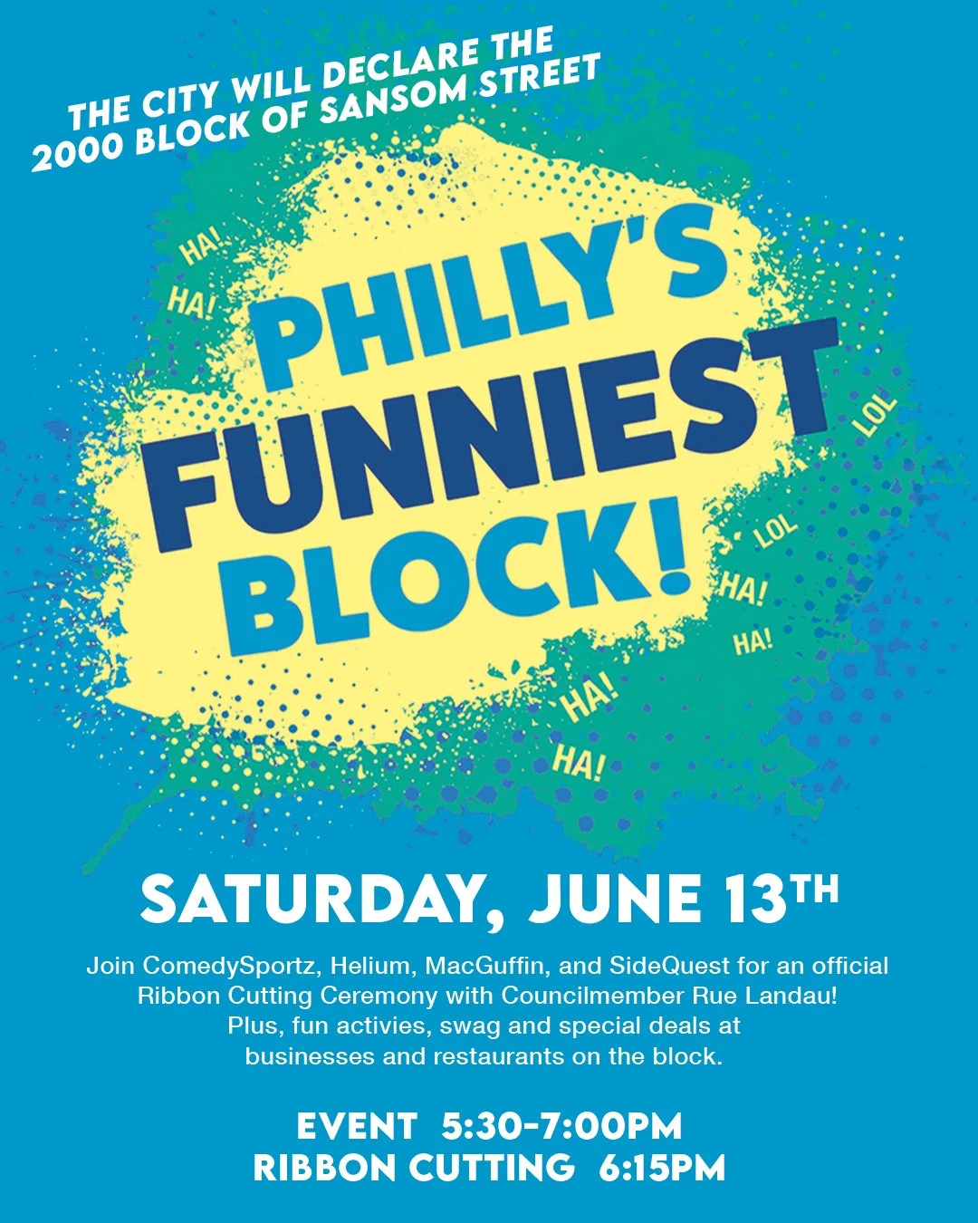 PHILLY'S FUNNIEST BLOCK June 13!