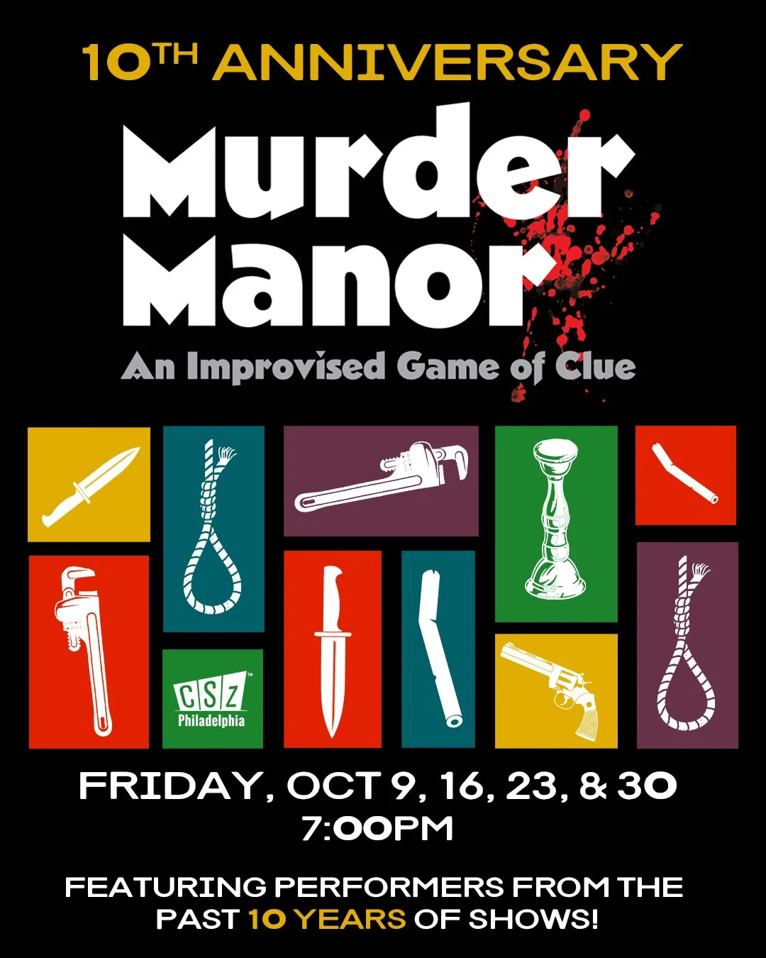 FREE DRINKS AND A CRIME: "MURDER MANOR" CELEBRATES 10 YEARS!